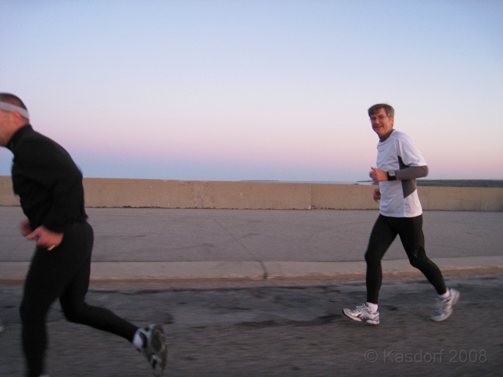 Mackinaw Island Area May 2008 0025.jpg - Happy Jack, running up the bridge.